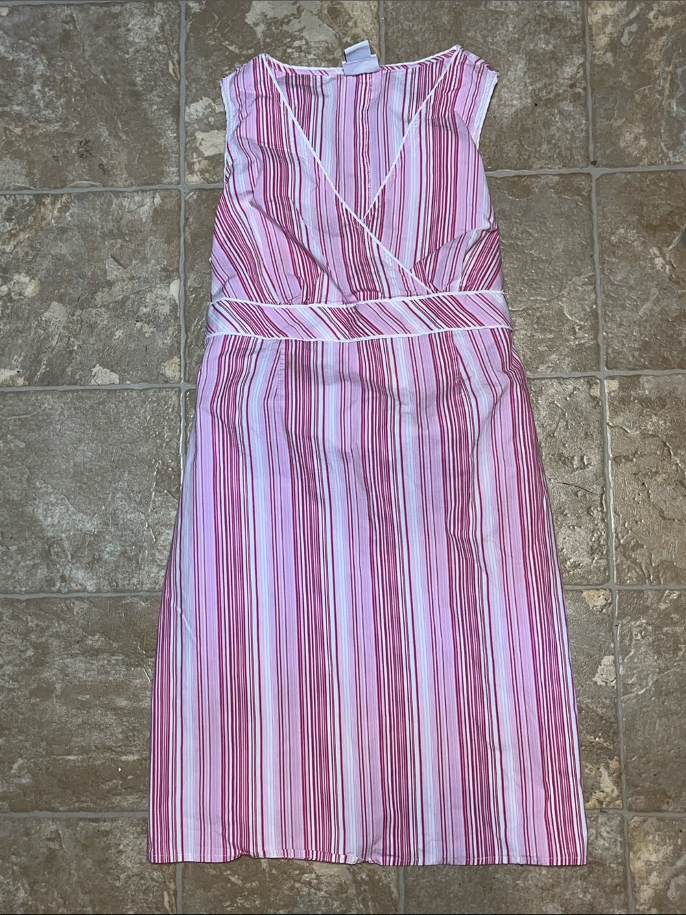 Oh Baby by Motherhood Pink and White Striped Sleeveless Wrap Dress